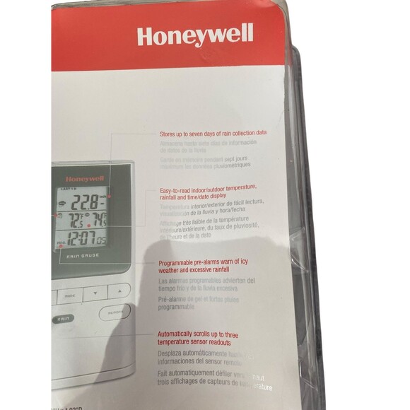 Honeywell TC150 Weathertime Wireless Rain Gauge w/Outdoor Thermometer New In Box - Picture 5 of 6